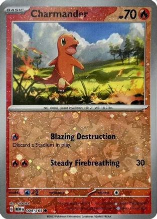 Charmander (Reverse Cosmos Holo) (Costco Exclusive) (4/165) - Miscellaneous Cards & Products Holofoil