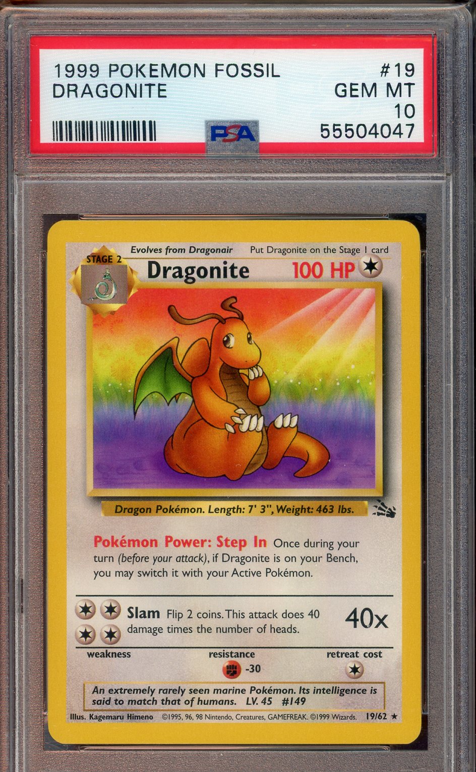 PSA 10 DRAGONITE FOSSIL