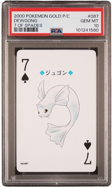 PSA 10 DEWGONG 7 OF SPADES GOLD VERSION PLAYING CARDS