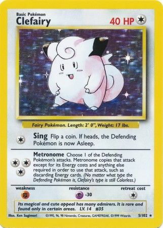 PSA 9Clefairy #5/102 Base Set Unlimited