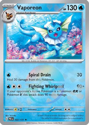Vaporeon (Poke Ball Pattern) (22/131) - SV Prismatic Evolutions Holofoil