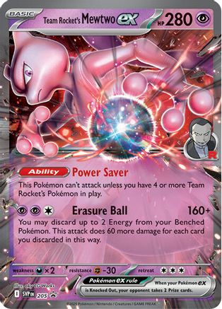 Team Rocket's Mewtwo ex (205) - SV Scarlet & Violet Promo Cards Holofoil