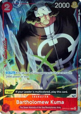 Bartholomew Kuma (Seven Warlords of the Sea Binder Set) (OP05-011) - One Piece Promotion Cards Foil