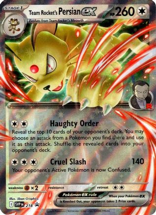 Team Rocket's Persian ex (218) - SV10 Destined Rivals Holofoil