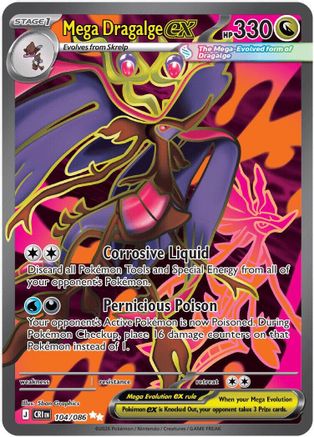 Mega Dragalge ex (104/086) - ME04 Chaos Rising Holofoil