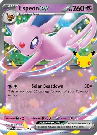 Espeon ex (70/128) - ME 30th Celebration Holofoil