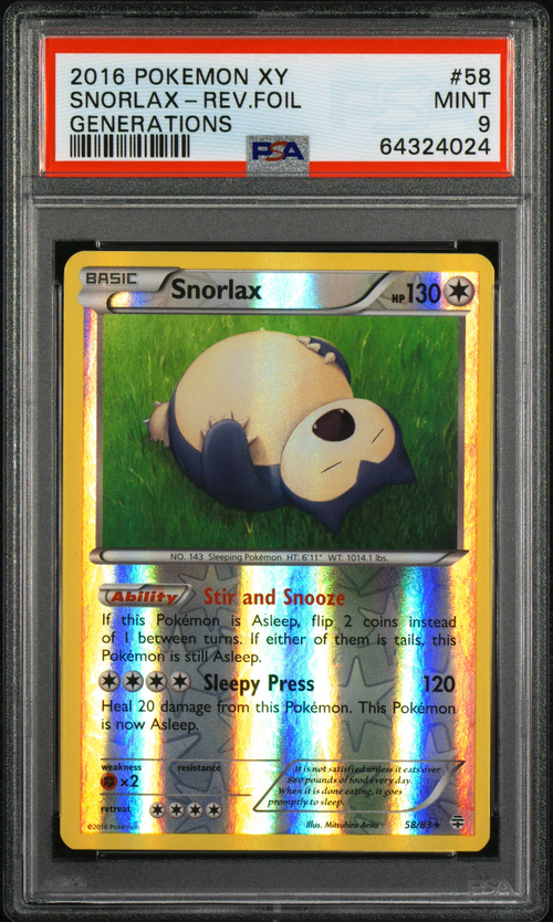 PSA 9 SNORLAX-REV.FOIL GENERATIONS