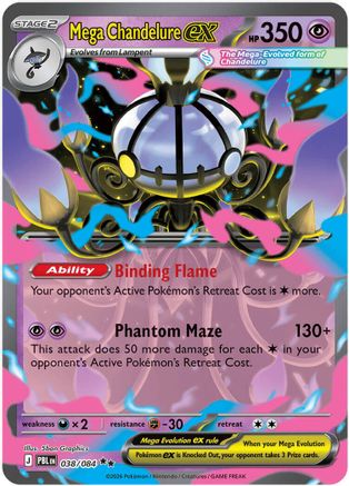 Mega Chandelure ex (38/084) - ME05 Pitch Black Holofoil