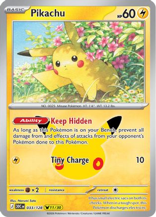 Pikachu (33/128) - ME 30th Celebration Holofoil