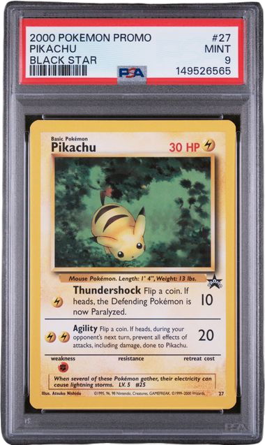PSA 9 PIKACHU BLACK STAR PROMO