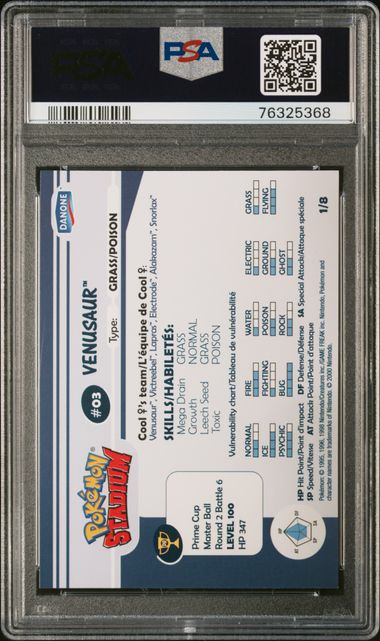 PSA 9 VENUSAUR SHINY STADIUM TIP