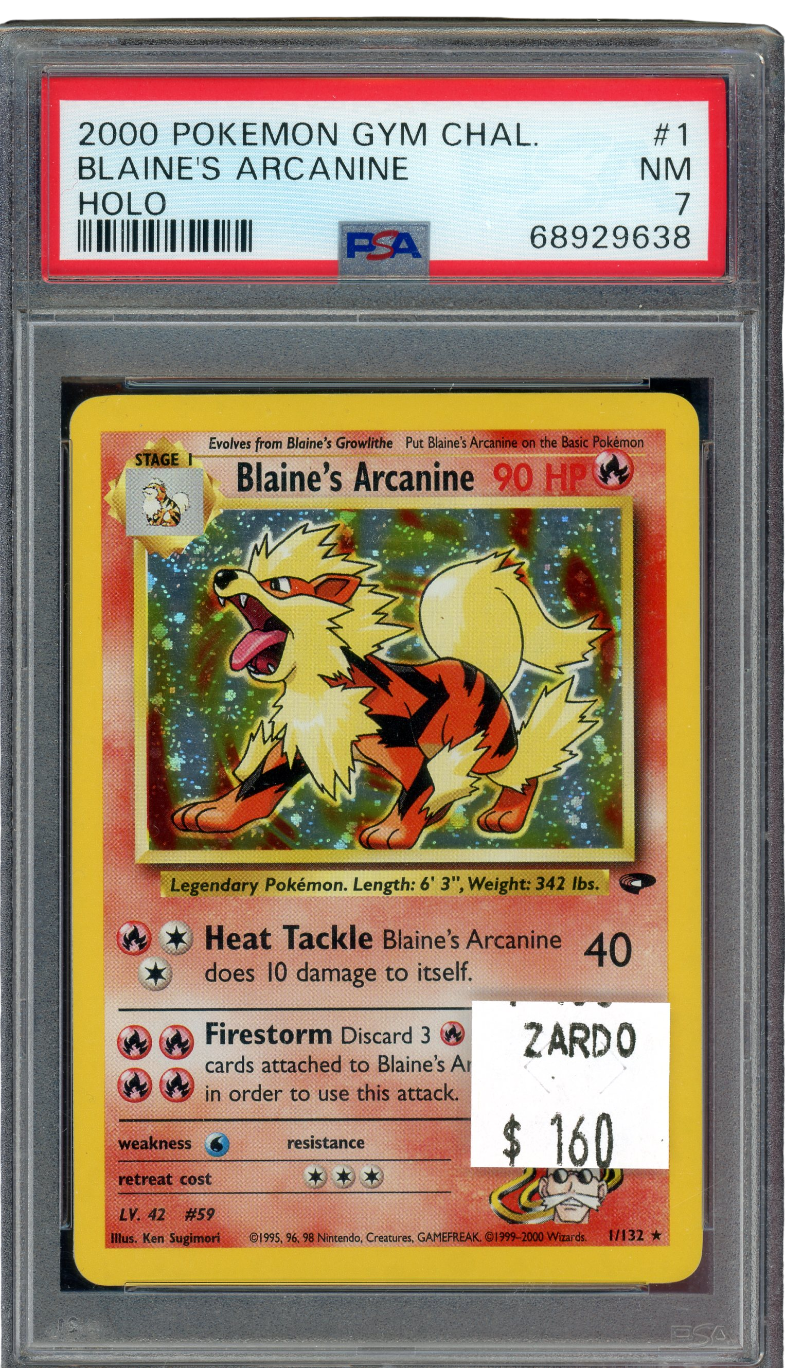PSA 7 Blaine's Arcanine -Gym Challenge