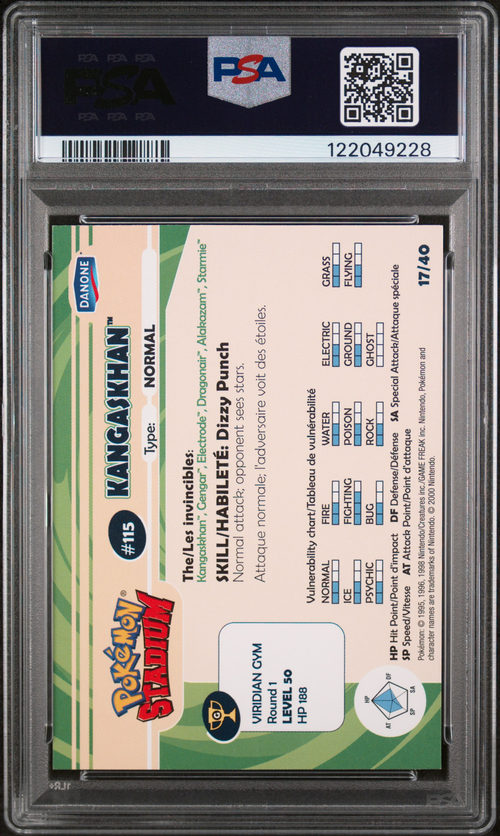 PSA Card Back