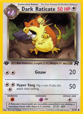 Dark Raticate (51/82) - Team Rocket 1st Edition