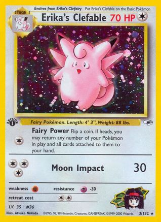 Erika's Clefable (3/132) - Gym Heroes Unlimited Holofoil