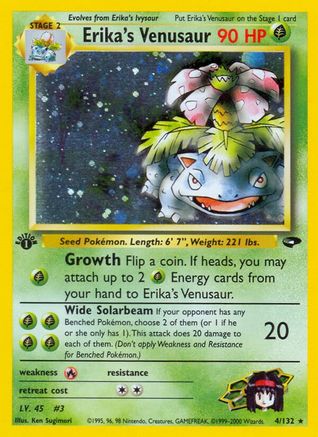 Erika's Venusaur (4/132) - Gym Challenge 1st Edition Holofoil