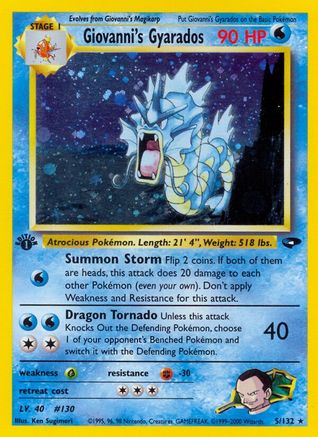 Giovanni's Gyarados (5/132) - Gym Challenge 1st Edition Holofoil