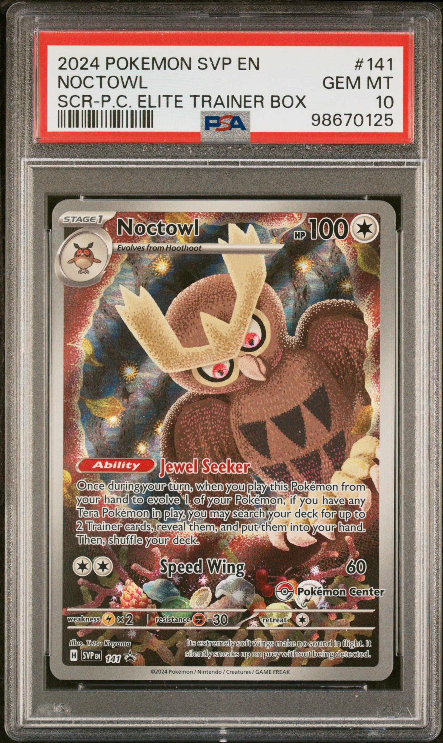 PSA 10 NOCTOWL STELLAR CROWN P.C. ETB