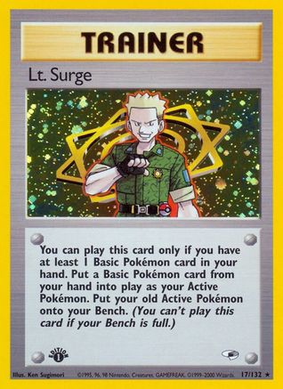 Lt. Surge (17/132) - Gym Heroes Unlimited Holofoil