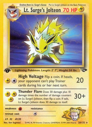 Lt. Surge's Jolteon (28/132) - Gym Challenge Unlimited