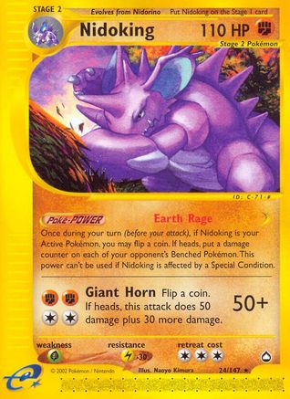 Nidoking (24/147) - Aquapolis Reverse Holofoil