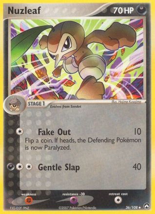 Nuzleaf (36/108) - Power Keepers Reverse Holofoil