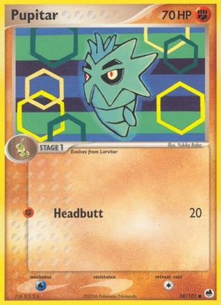 Pupitar (58/101) - Dragon Frontiers Reverse Holofoil