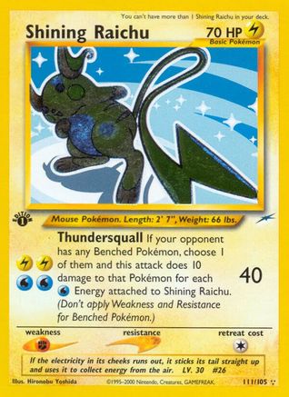 Shining Raichu (111/105) - Neo Destiny Unlimited Holofoil