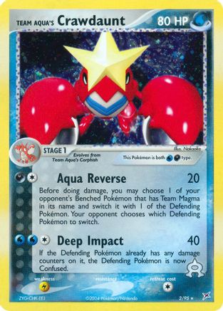 Team Aqua's Crawdaunt (2/95) - Team Magma vs Team Aqua Reverse Holofoil