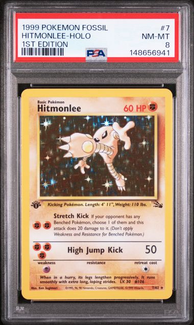 PSA 8 HITMONLEE HOLO 1ST EDITION