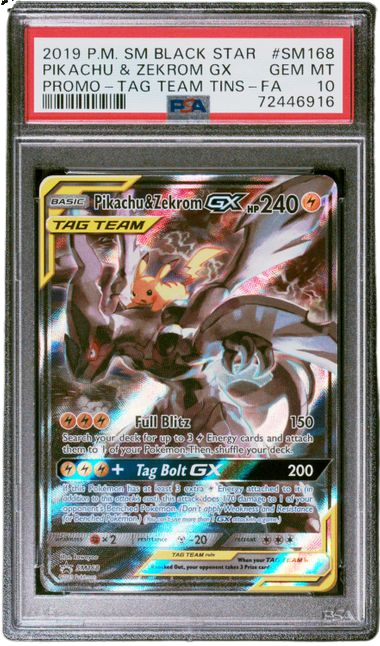 PSA 10 Pikachu & Zekrom GX Tag Team Promo