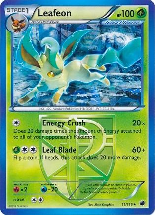 Leafeon (BW Plasma Freeze) (11/116) - Deck Exclusives Holofoil
