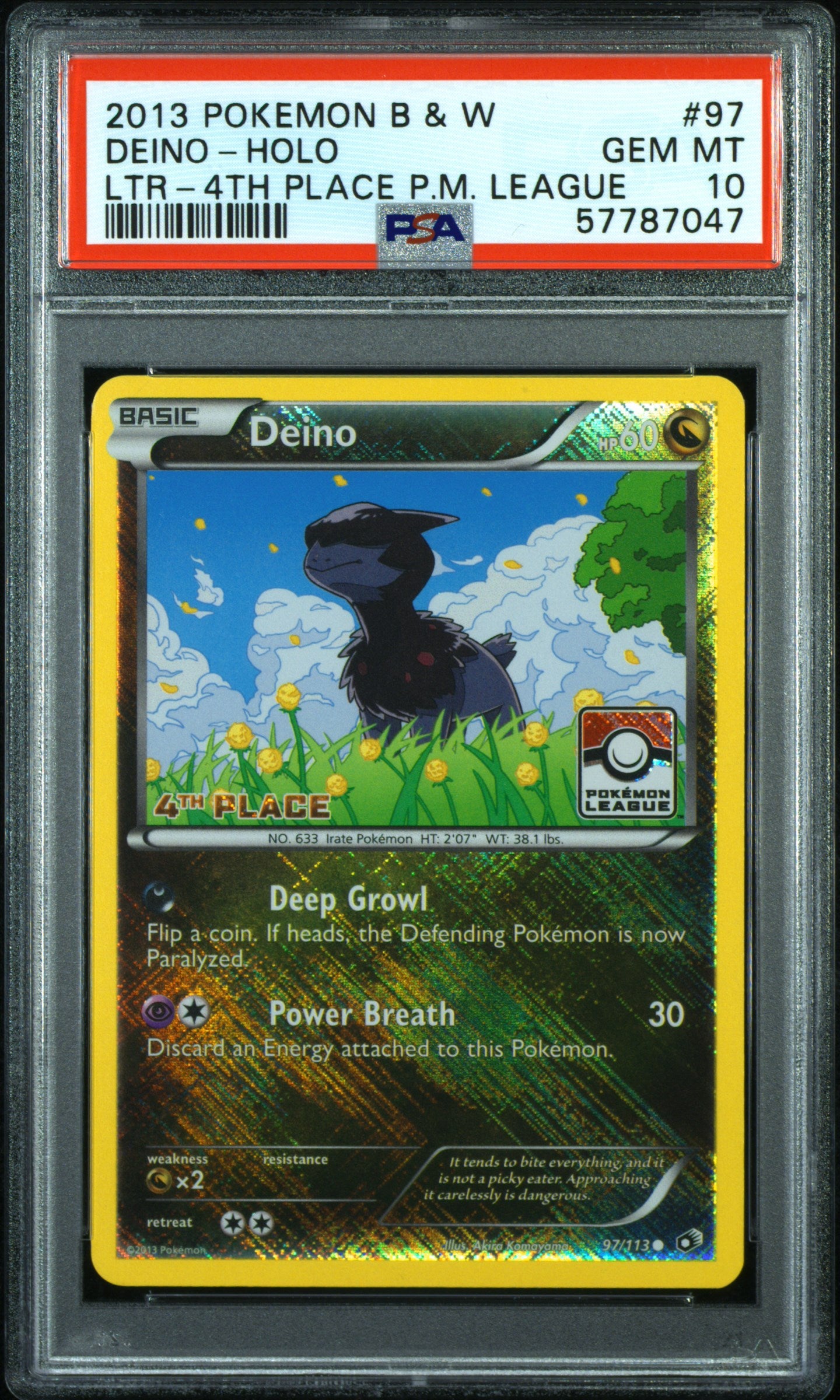 PSA 10 DEINO-HOLO LTR-CRSHTCH-PKMN.LG.