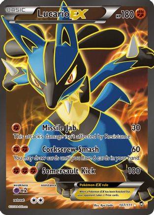 Lucario EX (Full Art) (107/111) - XY  Furious Fists Holofoil