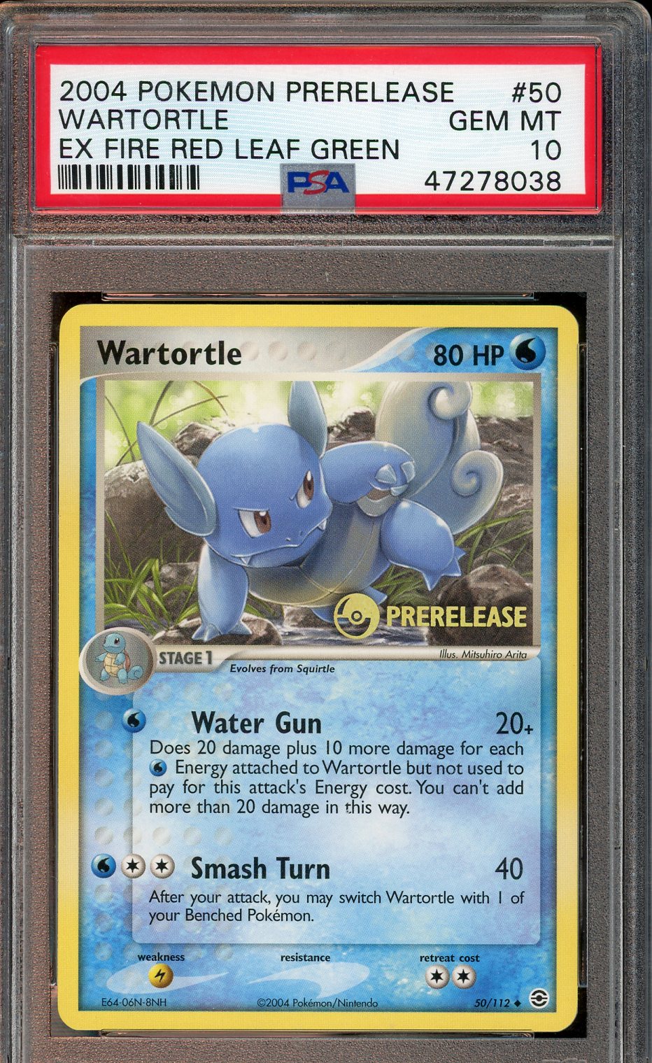 PSA 10 WARTORTLE FIRE RED & LEAF GREAN PRERELEASE