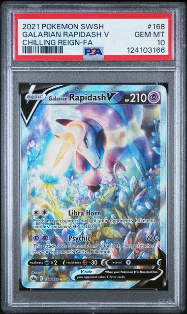 PSA 10 GALARIAN RAPIDASH V CHILLING REIGN-FA