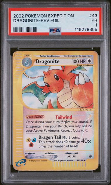 PSA 1 DRAGONITE HOLO & REVERSE