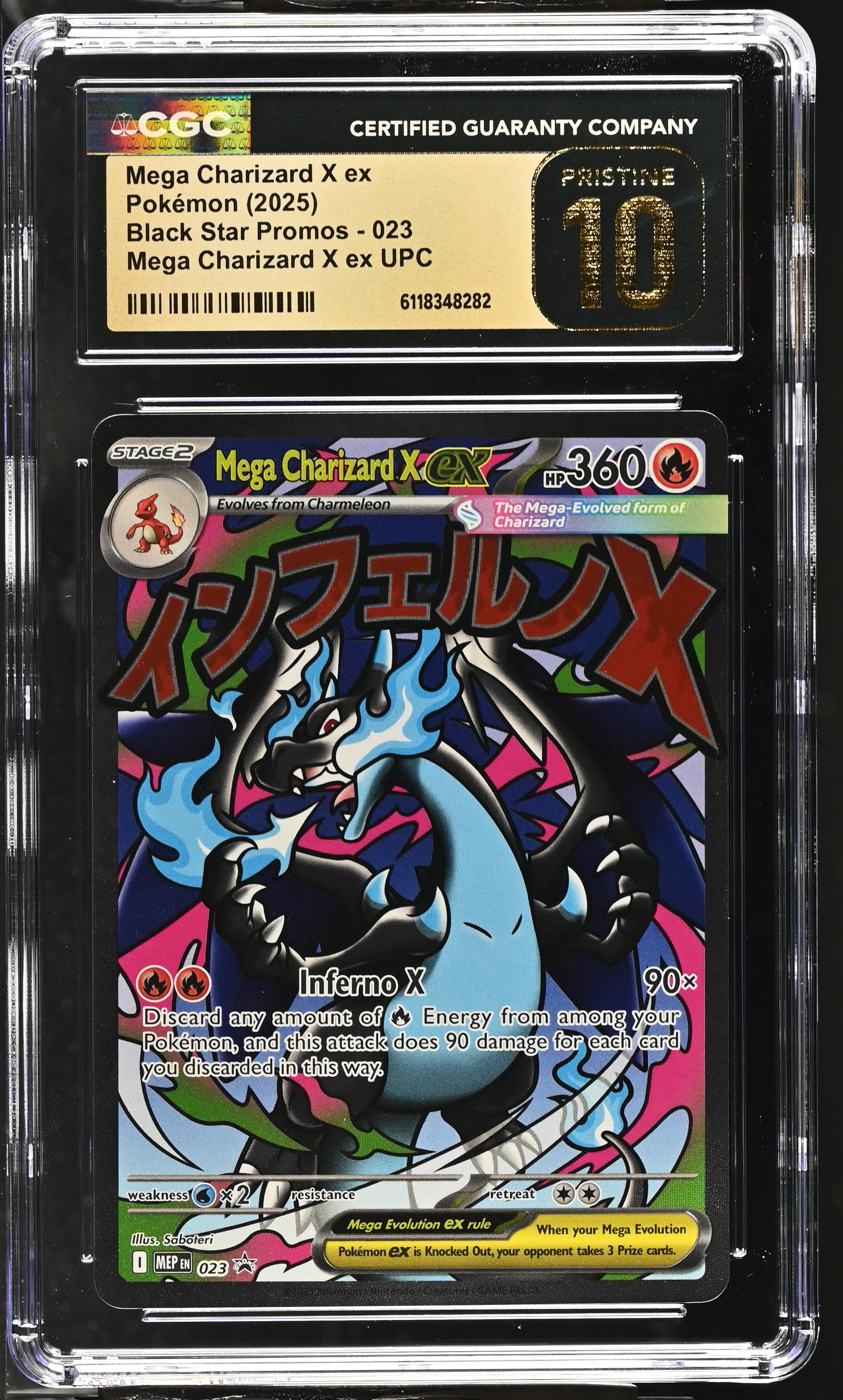 CGC Pristine 10 Mega Charizard X ex #23 MEP Black Star Promo