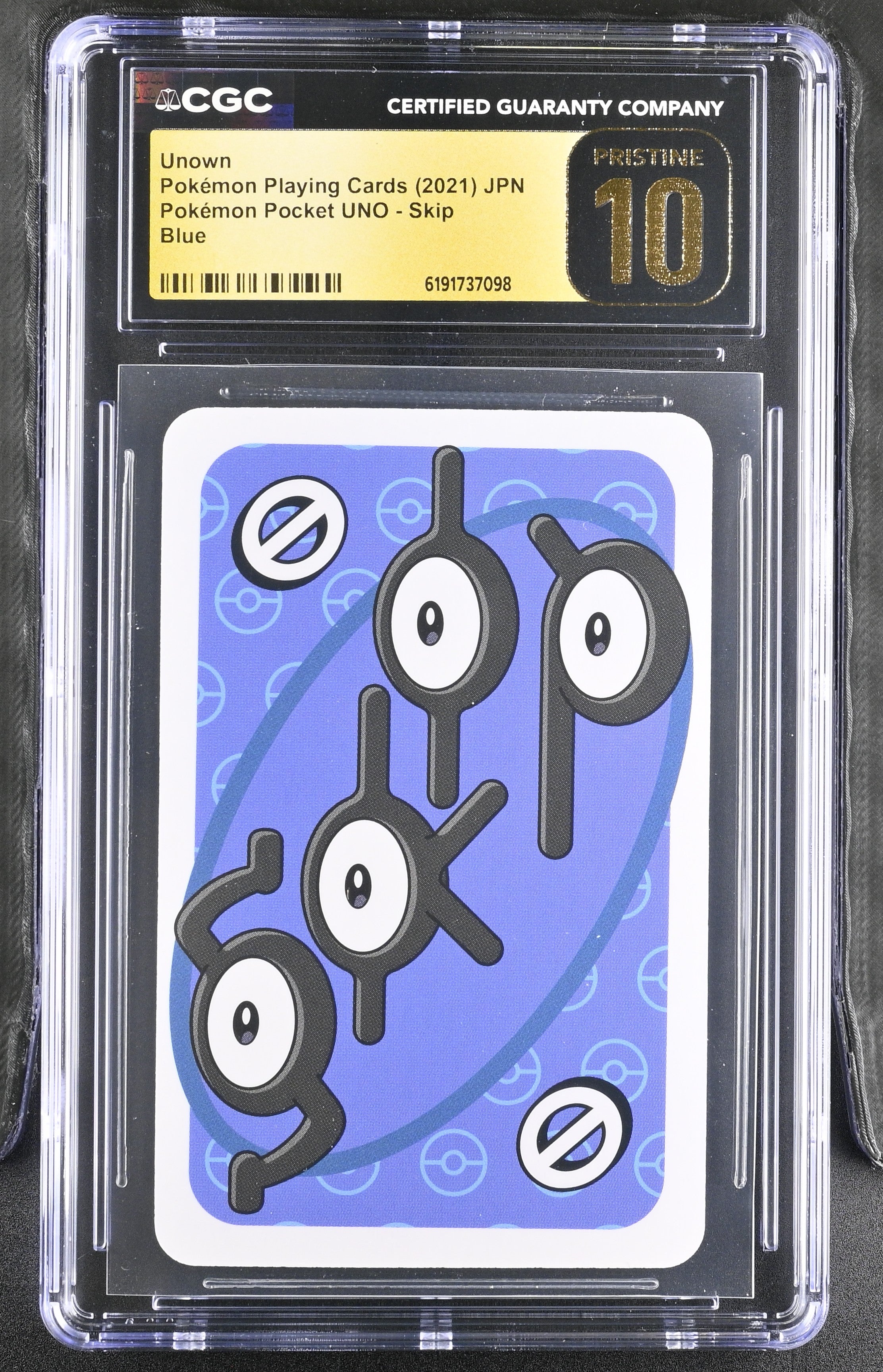 CGC PRISTINE 10 Unown Pokemon Pocket UNO #Skip Blue