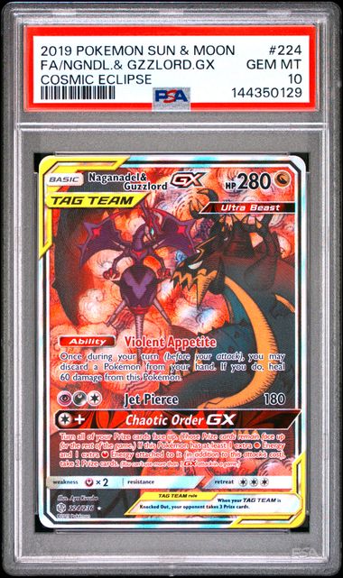 PSA 10 FA/NGNDL.& GZZLORD.GX COSMIC ECLIPSE
