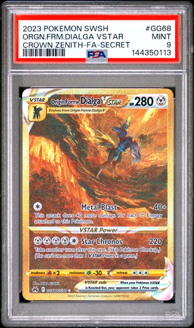 PSA 9 ORGN.FRM.DIALGA VSTAR CROWN ZENITH