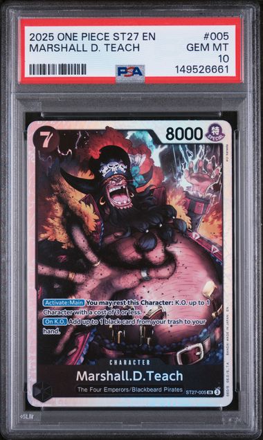 PSA 10 MARSHALL D. TEACH STARTER DECK ST27-BLACK MARSHALL D. TEACH