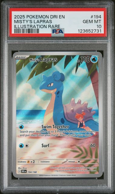 PSA 10 MISTY'S LAPRAS ILLUSTRATION RARE