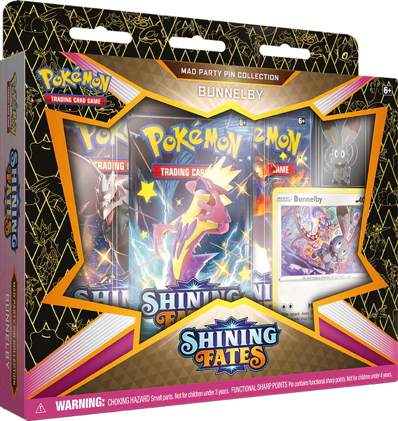 Shining Fates Bunnelby Mad Party Pin Collection Box
