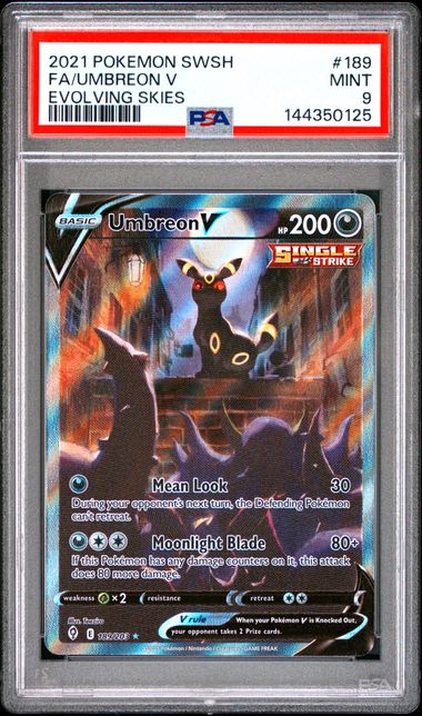 PSA 9 FA/UMBREON V EVOLVING SKIES