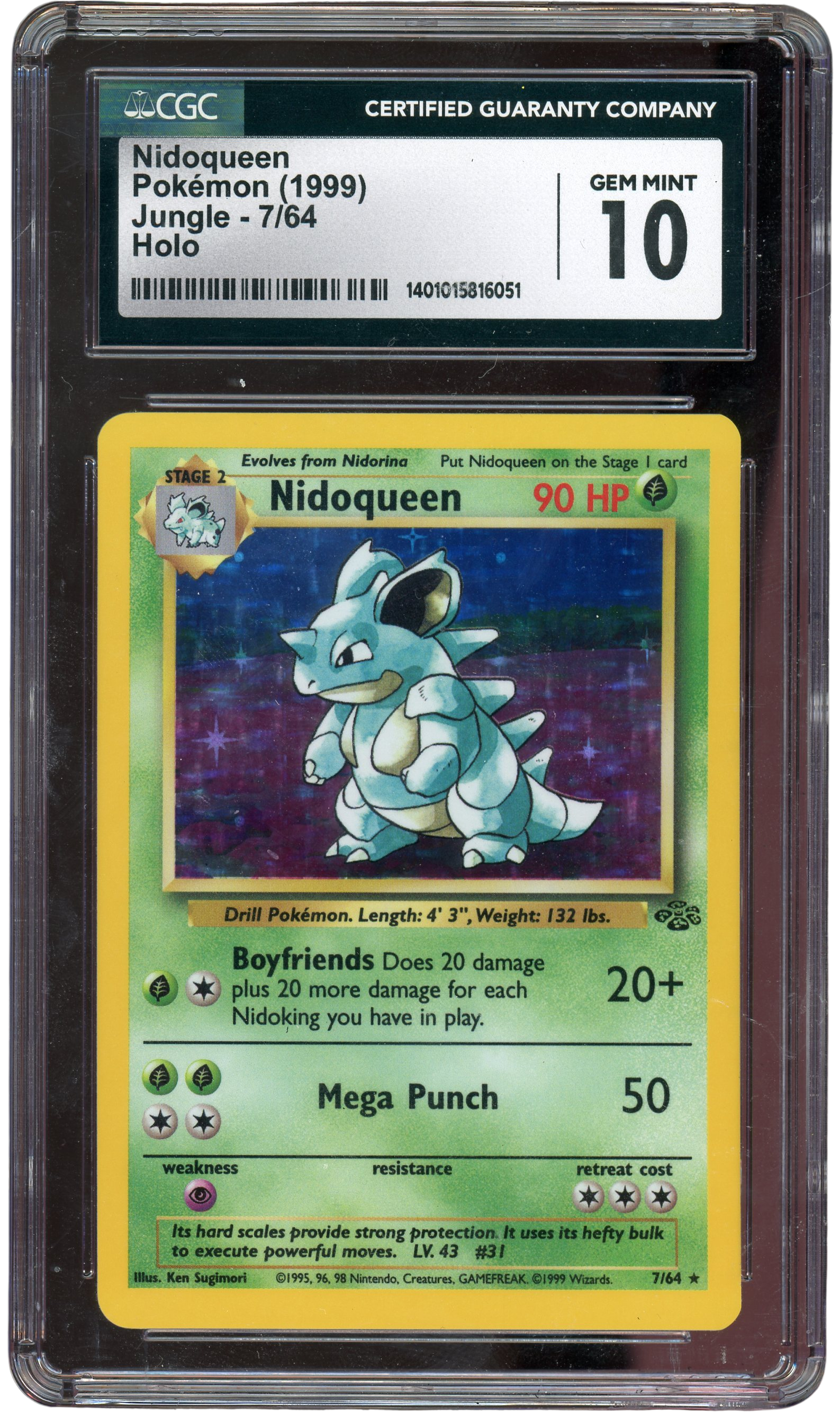 CGC 10 NIDOQUEEN JUNGLE HOLO