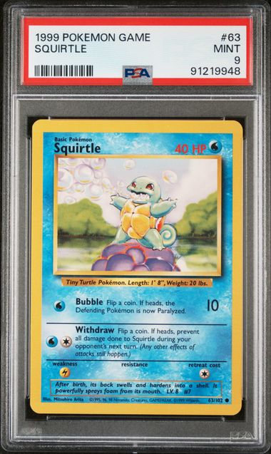PSA 9 #63 SQUIRTLE