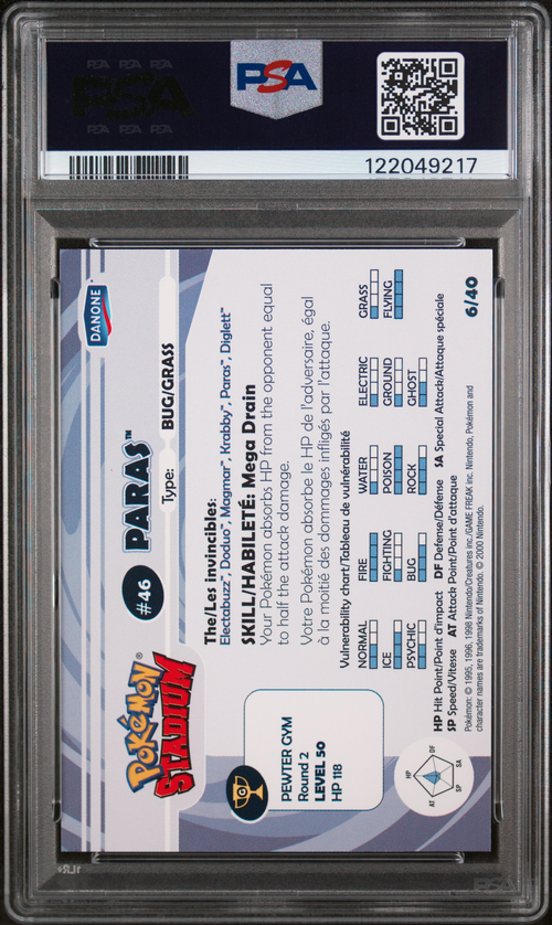 PSA Card Back