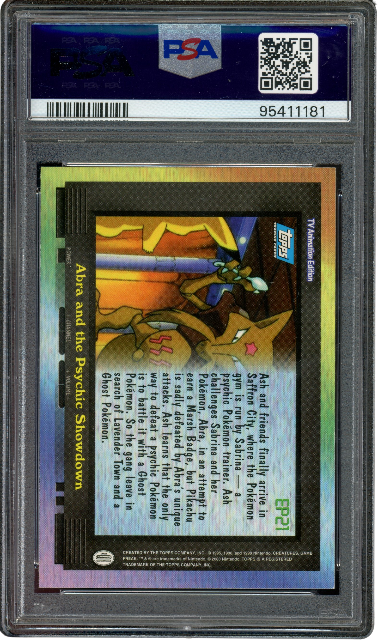 PSA 9 ABRA AND THE PSYCHIC SHOWDOWN 2000 TOPPS