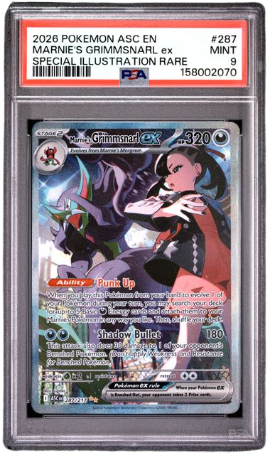 PSA 9 MARNIE'S GRIMMSNARL EX ASCENDED HEROES